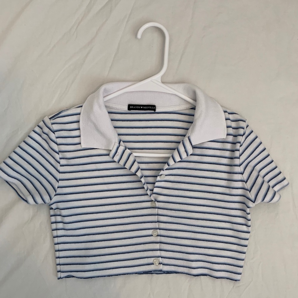 brandy melville stripped collar shirt